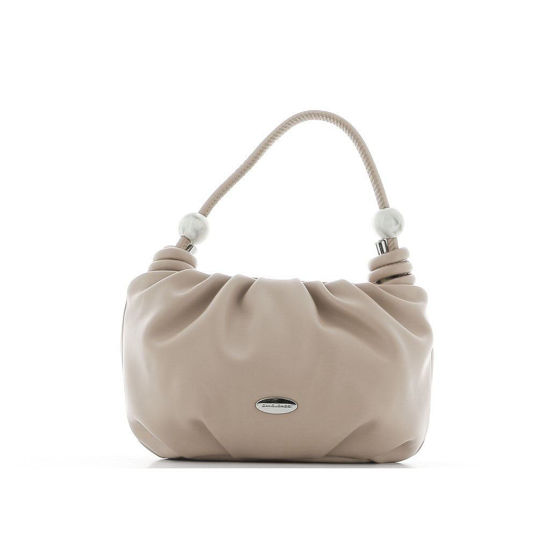 Immagine di DAVID JONES - Borsa a mano/ tracolla plissettata con accessori tondi sui manici e tracolla rimovibile