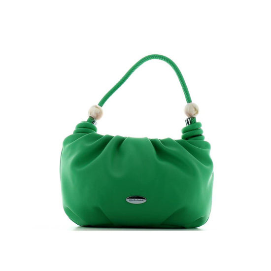 Immagine di DAVID JONES - Borsa a mano/ tracolla plissettata con accessori tondi sui manici e tracolla rimovibile