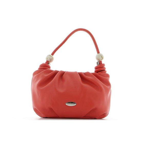 Immagine di DAVID JONES - Borsa a mano/ tracolla plissettata con accessori tondi sui manici e tracolla rimovibile