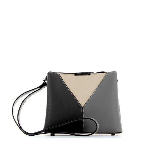 Immagine di DAVID JONES - Tracolla patchwork tre colori con tre scomparti