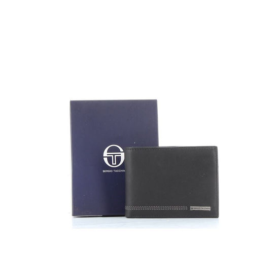 Immagine di SERGIO TACCHINI - Portafoglio in VERA PELLE con doppio scomparto banconote e tasca portaspicci