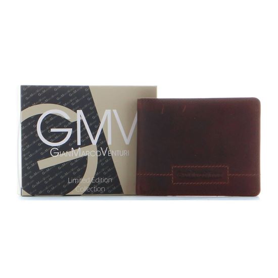 Immagine di GIANMARCO VENTURI - Portafoglio in VERA PELLE con doppio scomparto banconote e tasca portaspicci
