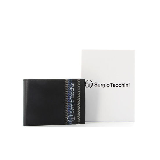 Immagine di SERGIO TACCHINI - Portafoglio in VERA PELLE con doppio scomparto banconote e tasca portaspicci