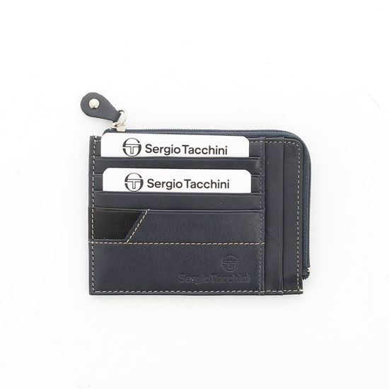 Immagine di SERGIO TACCHINI - Porta carte di credito in VERA PELLE con taschino portaspicci