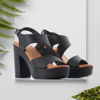 Immagine di AD+GUAPA - Sandalo con fascia diagonale e sottopiede in VERA PELLE, tacco 10,5CM