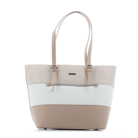 Immagine di ANNES NICOLE - Shopping con fasce orizzontali tre colori e tasca zip frontale