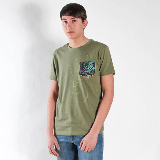 Immagine di YELLOW DOG - TSHIRT MEZZA MANICA TASCHINO STAMPA FOGLIE