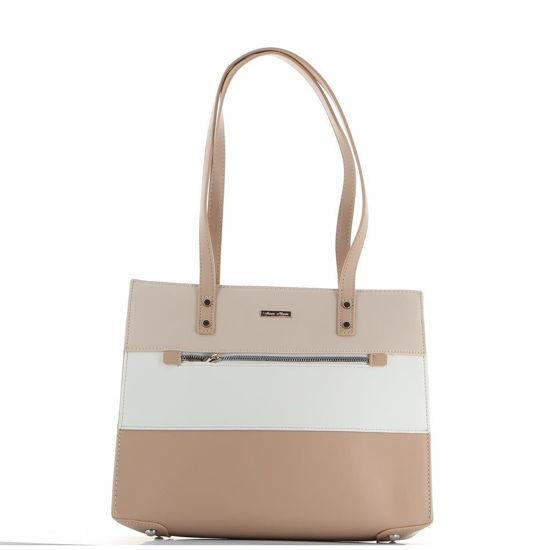 Immagine di ANNES NICOLE - Shopping media con fasce orizzontali tre colori e tasca zip frontale