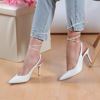 Immagine di MISS GLOBO - Décolleté slingback lace-up con sottopiede in VERA PELLE, tacco 9CM