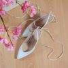 Immagine di MISS GLOBO - Décolleté slingback lace-up con sottopiede in VERA PELLE, tacco 9CM