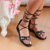 Immagine di MY JEWELS - Sandalo lace up con borchie e punti luce