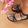 Immagine di MY JEWELS - Sandalo lace up con borchie e punti luce