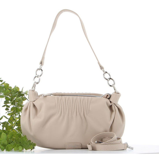 Immagine di DAVID JONES - Borsa a mano/ tracolla ovale plissetata con tracolla rimovibile