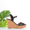 Immagine di MISS GLOBO - Sandalo spuntato al tallone con fascia onde, zeppa 11CM