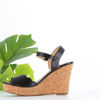 Immagine di MISS GLOBO - Sandalo spuntato al tallone con fascia onde, zeppa 11CM