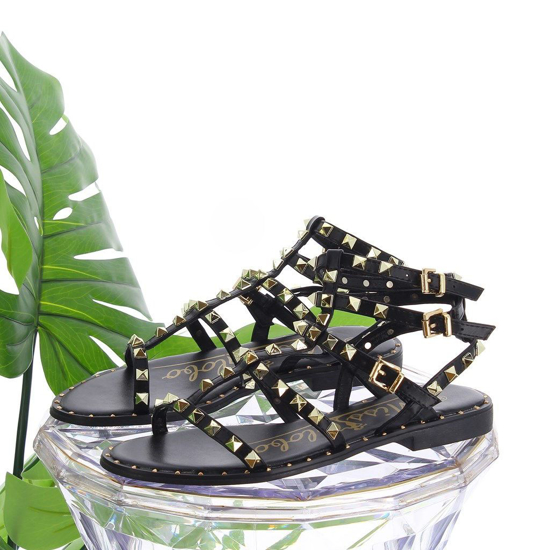 Immagine di MISS GLOBO - Sandalo con borchie e tre fibbie alla caviglia