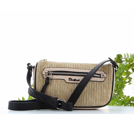 Immagine di DAVID JONES - Tracolla multimateriale con tasca frontale zip e pennacchio