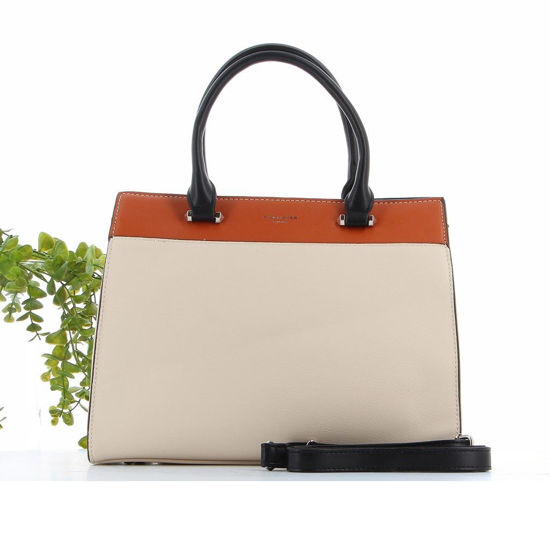 Immagine di DAVID JONES - Borsa due manici con tasca zip posteriore e tracolla rimovibile