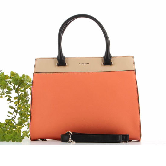 Immagine di DAVID JONES - Borsa due manici con tasca zip posteriore e tracolla rimovibile