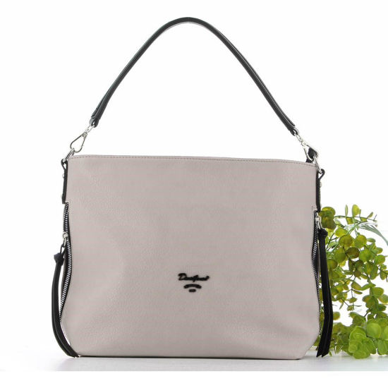 Immagine di DAVID JONES - Borsa a sacca con tasche laterali zip e pennacchi