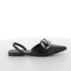 Immagine di MISS GLOBO - Ballerina a punta slingback in VERA PELLE con catena, MADE IN ITALY