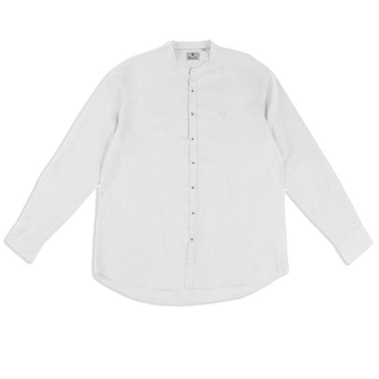 Immagine di BLUE LEMON - OVER CAMICIA MANICA LUNGA LINO COLLO COREANO