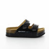 Immagine di SUPERGA - Ciabatta nera platform con doppia fibbia e sottopiede in VERA PELLE