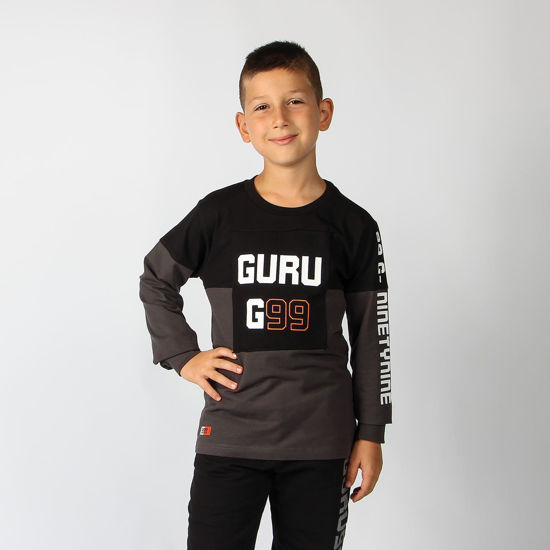 Immagine di GURU 99 - TSHIRT GRIGIO/NERO A MANICA LUNGA