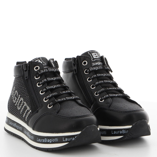 Immagine di LAURA BIAGIOTTI - Sneakers nera con scritta laterale BIAGIOTTI e strass