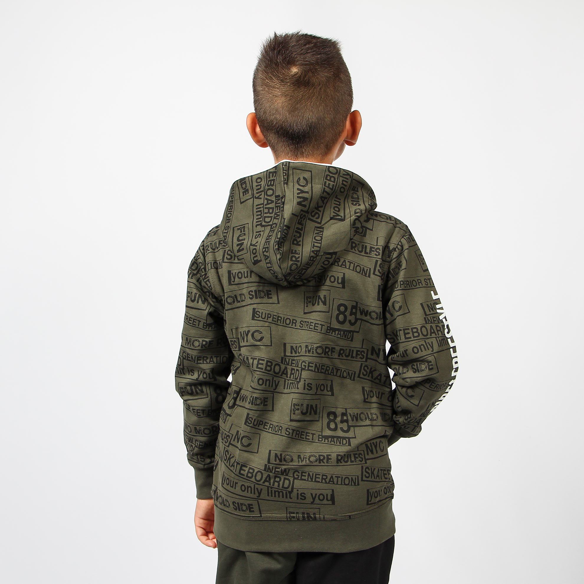 Felpa con cappuccio junior rossa con graffio America - FBM Wear Junior