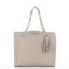 Immagine di GIANMARCO VENTURI - Borsa beige due manici con pennacchio a frange e pratiche tasche interne