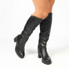 Immagine di DETTAGLI - Stivale nero con zip laterale e gambale bimateriale, tacco 6,5CM