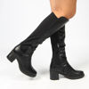 Immagine di DETTAGLI - Stivale nero con zip laterale e gambale bimateriale, tacco 6,5CM