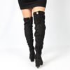 Immagine di DETTAGLI - Stivale nero con zip laterale e coulisse elastica, tacco 8,5CM