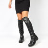 Immagine di DETTAGLI - Stivale nero con zip laterale e gambale bimateriale, tacco 3,5CM