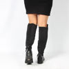 Immagine di DETTAGLI - Stivale nero con zip laterale e gambale bimateriale, tacco 3,5CM
