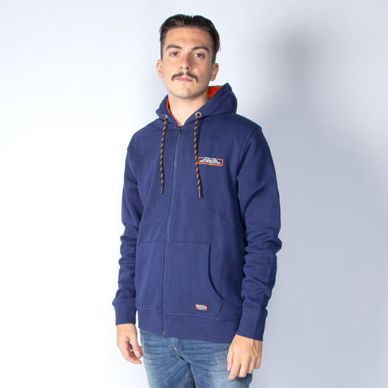 Immagine di B&A - FELPA BLU FULL ZIP E CAPPUCCIO