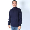 Immagine di BREZZA DI MARE - MAGLIA BLU MANICA LUNGA 1/2 ZIP CON TOPPE
