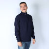 Immagine di BREZZA DI MARE - MAGLIA BLU MANICA LUNGA 1/2 ZIP CON TOPPE