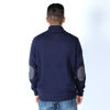 Immagine di BREZZA DI MARE - MAGLIA BLU MANICA LUNGA 1/2 ZIP CON TOPPE