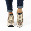 Immagine di MISS GLOBO - Sneakers beige con inserti leopardati