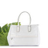 Immagine di DIVAS - Borsa due manici bianca in VERA PELLE con zip orizzontale frontale, MADE IN ITALY
