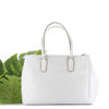 Immagine di DIVAS - Borsa due manici bianca in VERA PELLE con zip orizzontale frontale, MADE IN ITALY