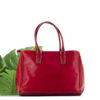 Immagine di DIVAS - Borsa due manici rossa in VERA PELLE con zip orizzontale frontale, MADE IN ITALY