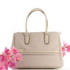 Immagine di DIVAS - Borsa due manici beige in VERA PELLE con zip orizzontale frontale, MADE IN ITALY