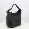 Immagine di DIVAS - Borsa a sacca nera in VERA PELLE con tasca frontale zip, MADE IN ITALY
