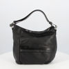 Immagine di DIVAS - Borsa a sacca nera in VERA PELLE con tasca frontale zip, MADE IN ITALY