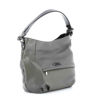 Immagine di DIVAS - Borsa a sacca grigia in VERA PELLE con tasca frontale zip, MADE IN ITALY