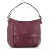 Immagine di DIVAS - Borsa a sacca bordeaux in VERA PELLE con tasca frontale zip, MADE IN ITALY