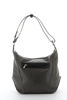 Immagine di DIVAS - Borsa a sacca grigia in VERA PELLE con tasca frontale e tracolla allungabile, MADE IN ITALY